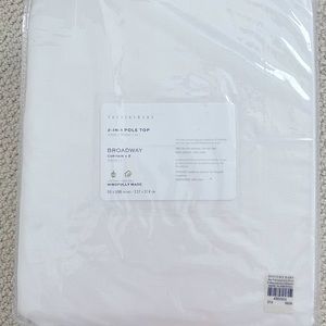 Pottery Barn Broadway curtains.